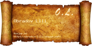 Obradov Lili névjegykártya